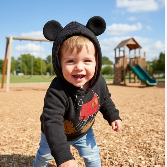Gap x Disney Mickey Mouse Hooded 3D Ears Sweatshirt 2T - Picture 1 of 9